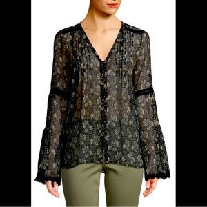 PAIGE Clio Blouse - Storm Cloud Floral - Size S